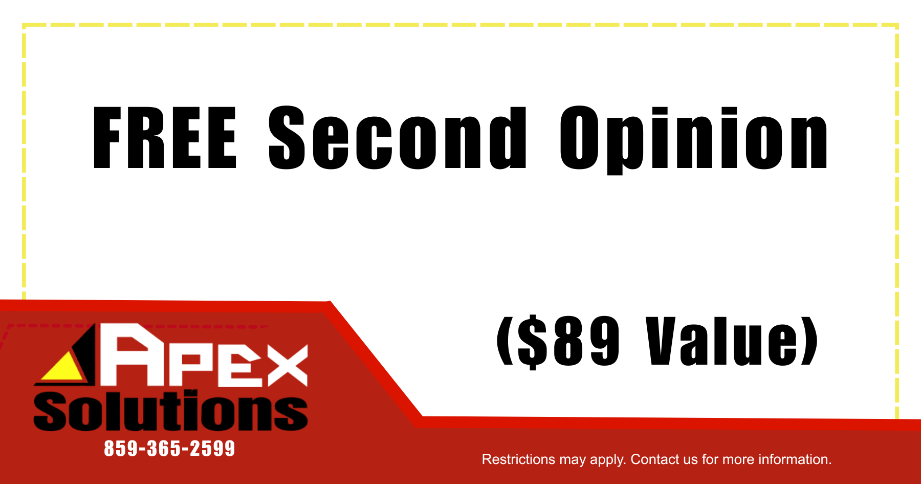 Coupon for free second opinions