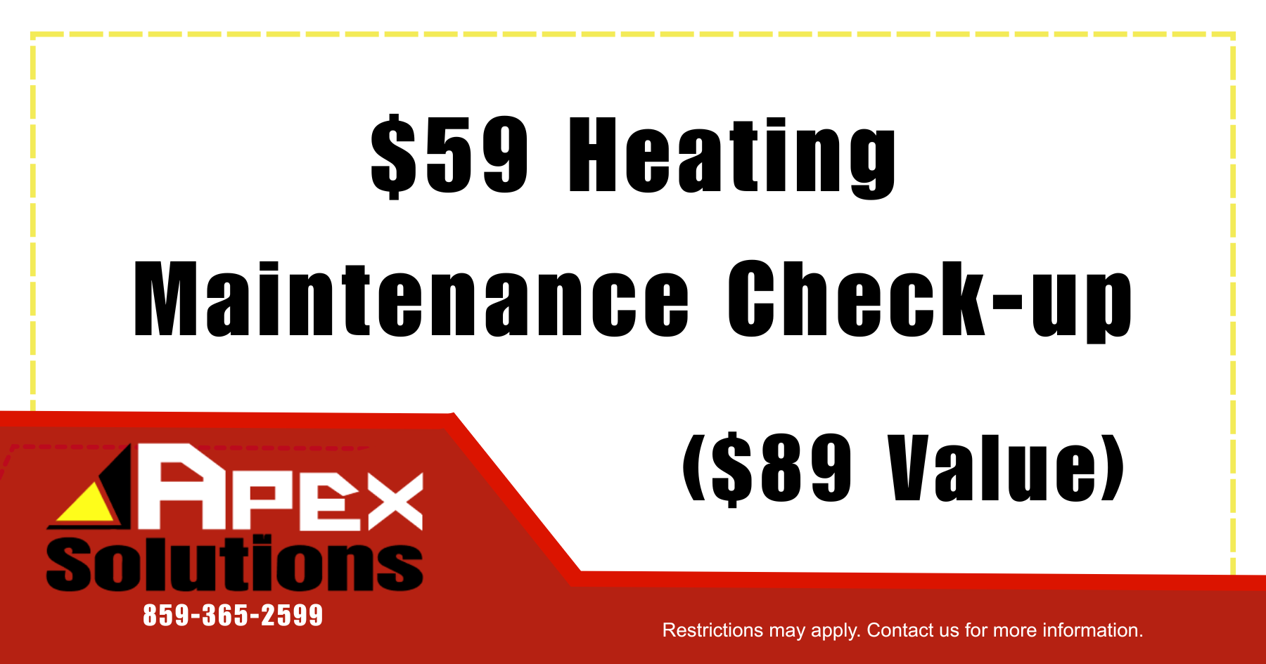 Online coupon for $59 heating maintenance check-up