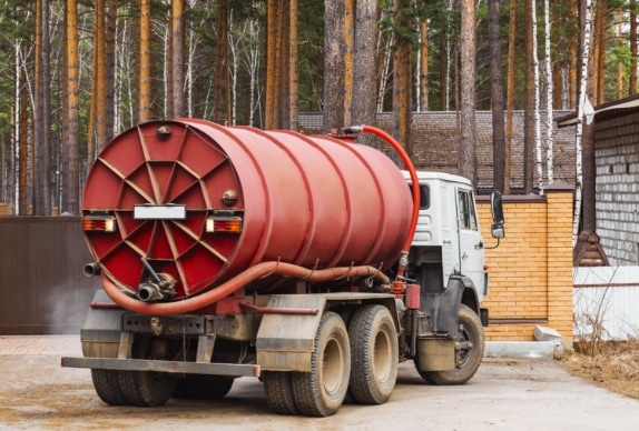 Septic plumbing service vehicle for Apex Plumbing in Danville.